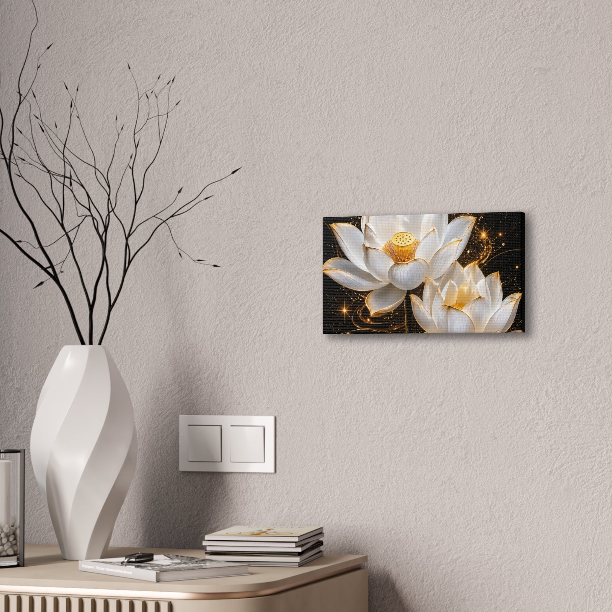 Golden Lotus Canvas Print