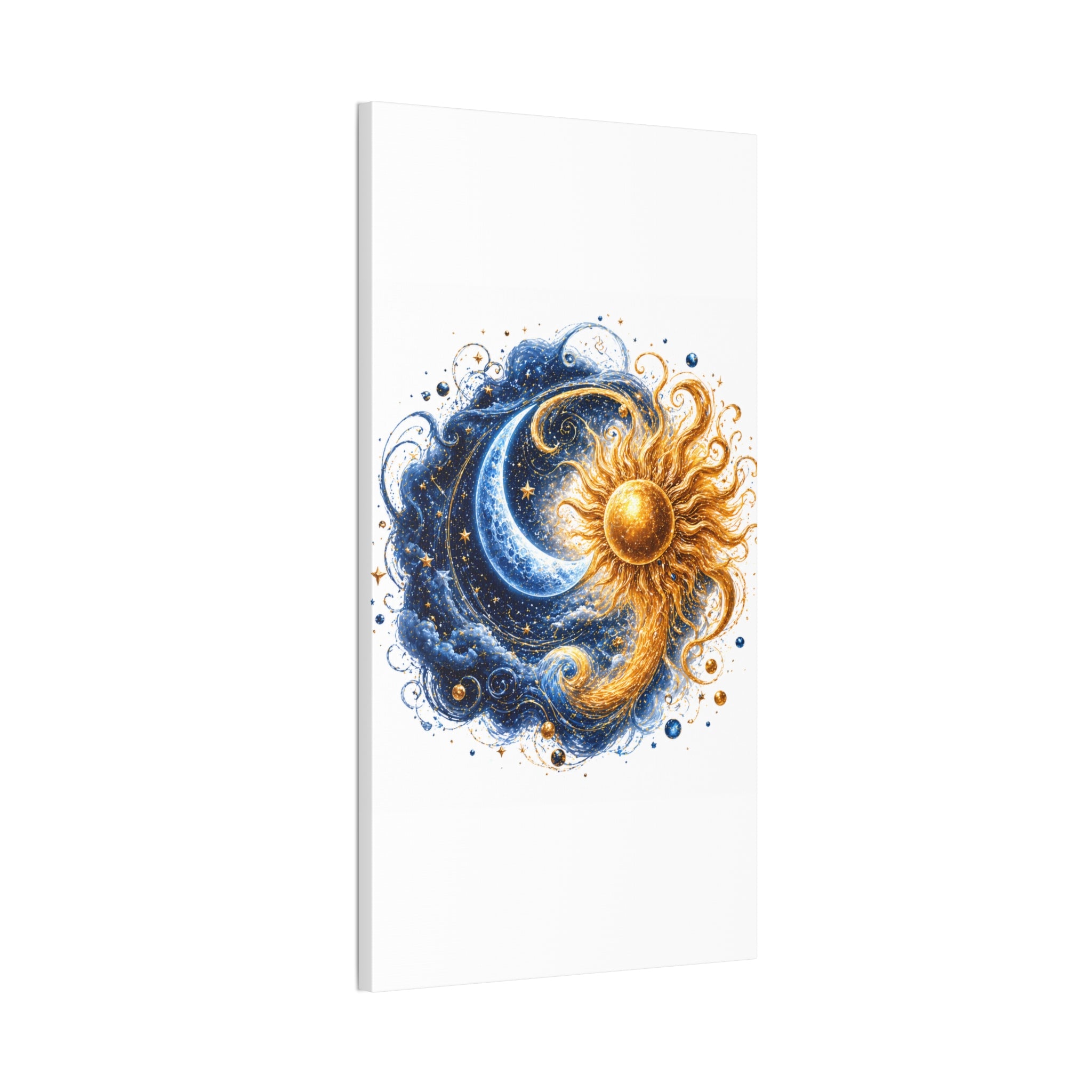Sun and Moon Wall Art Canvas - Cosmic Celestial Painting