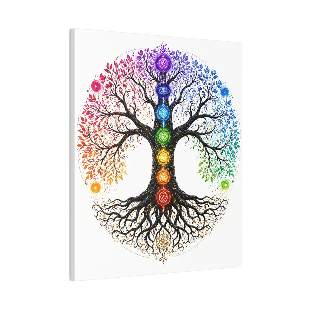 Chakra Tree of Life Canvas Art — Rainbow Chakra Wall Print