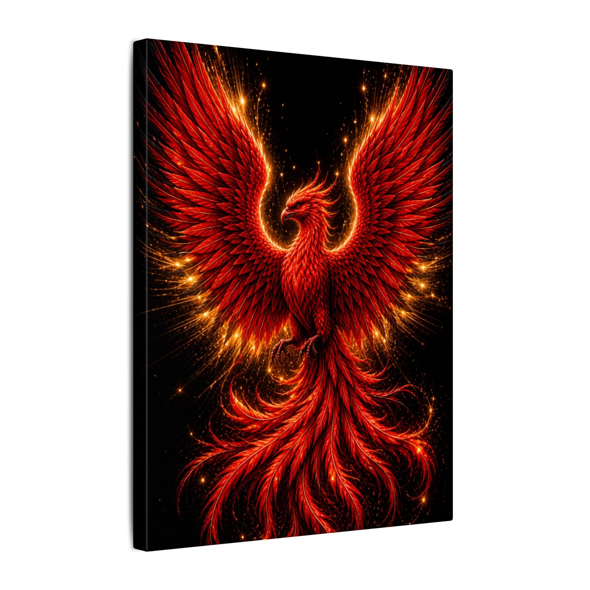 Fiery Phoenix Matte Stretched Canvas