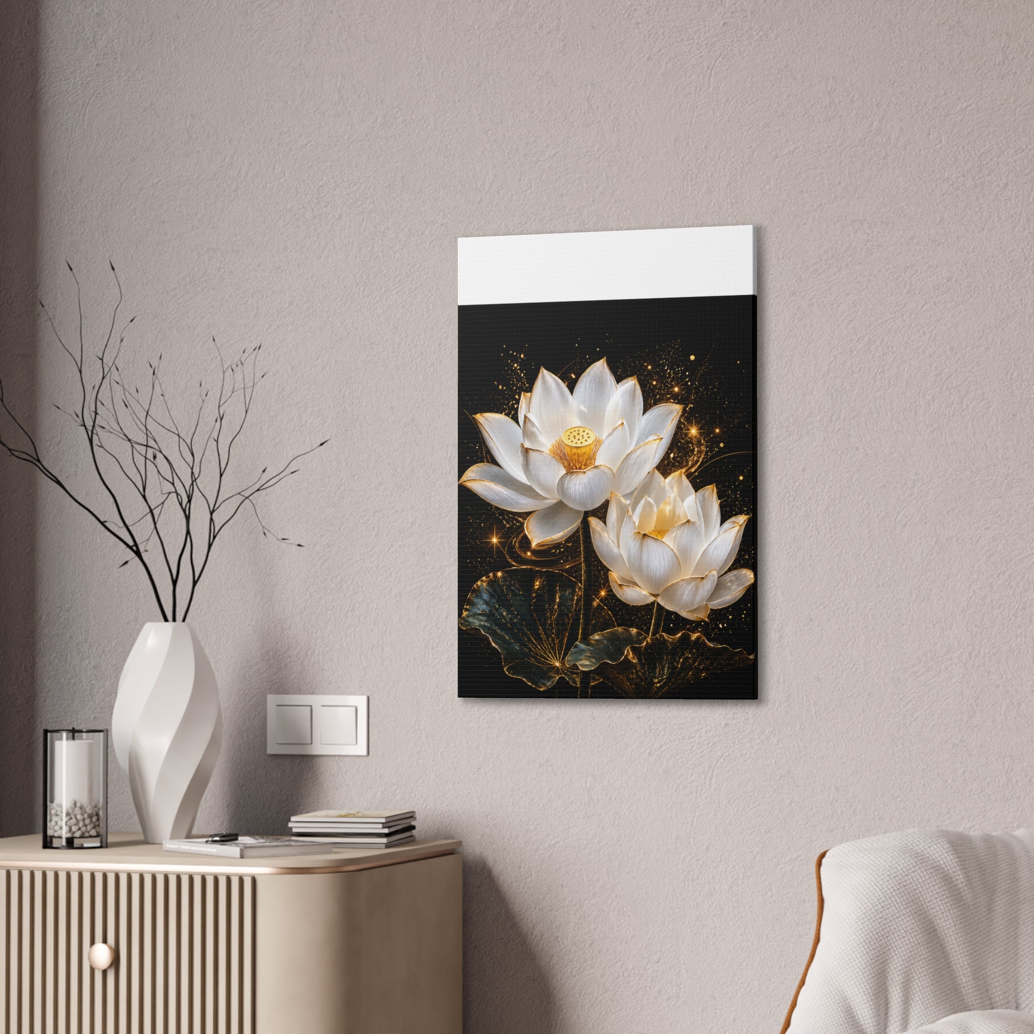 Golden Lotus Canvas Print
