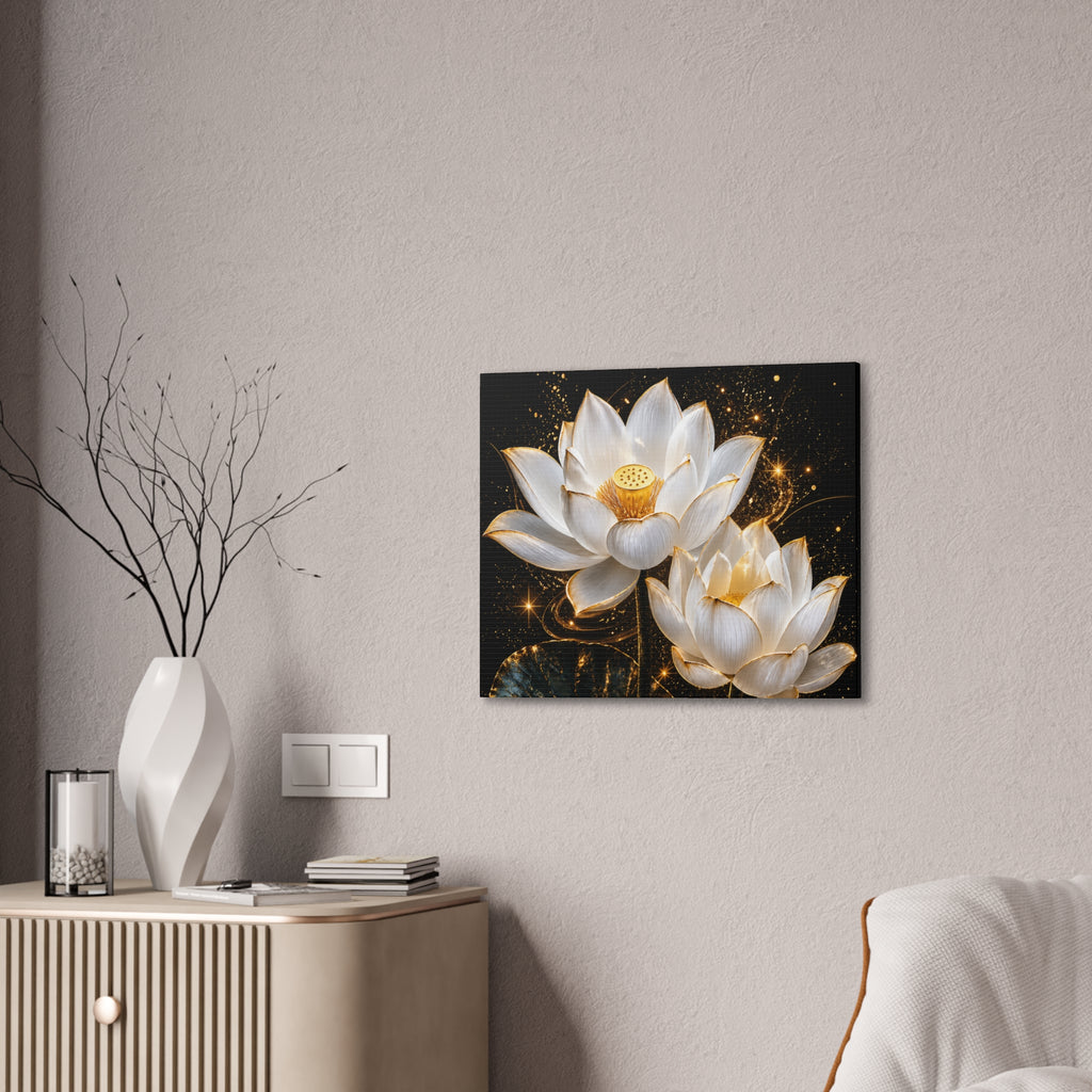 Golden Lotus Canvas Print