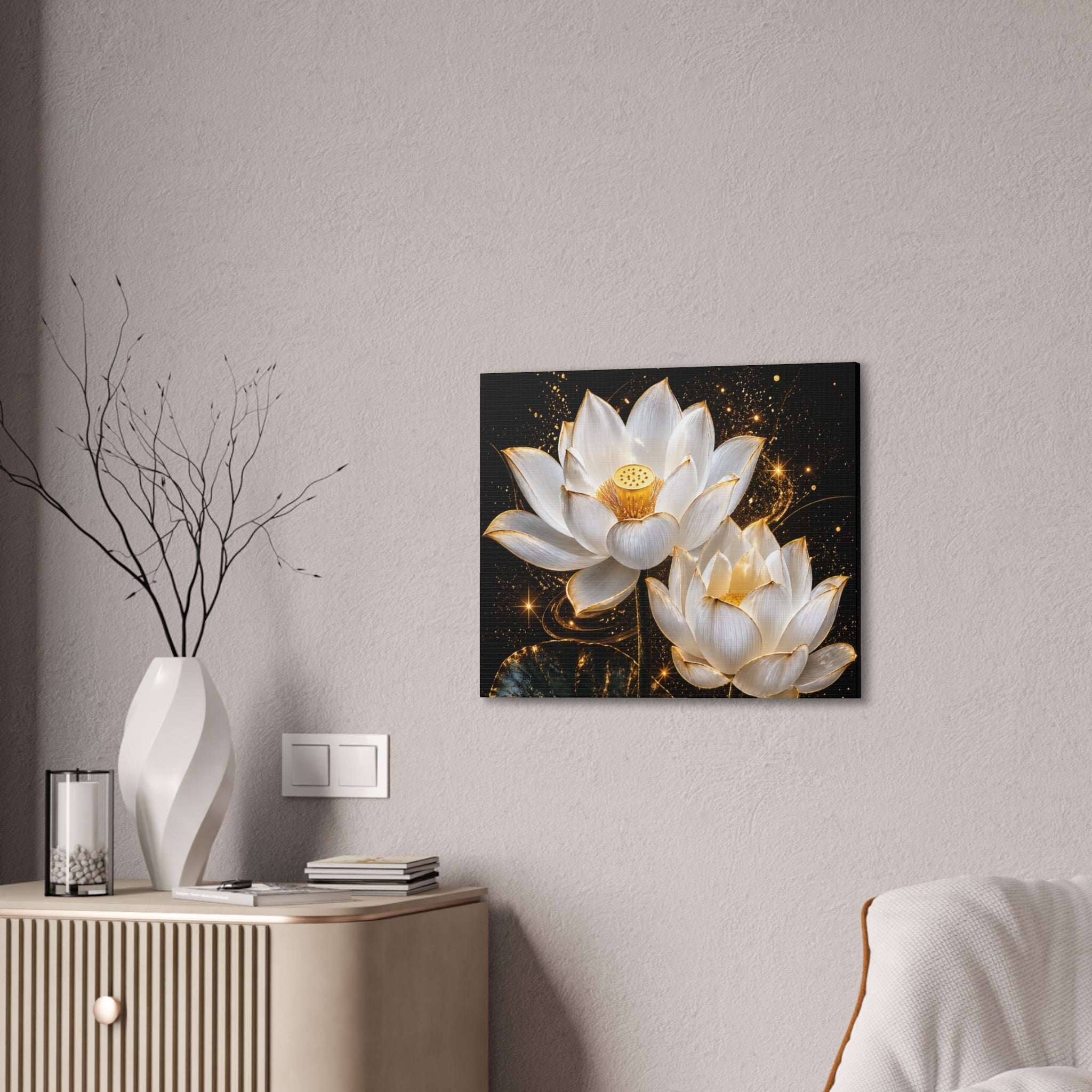 Golden Lotus Canvas Print
