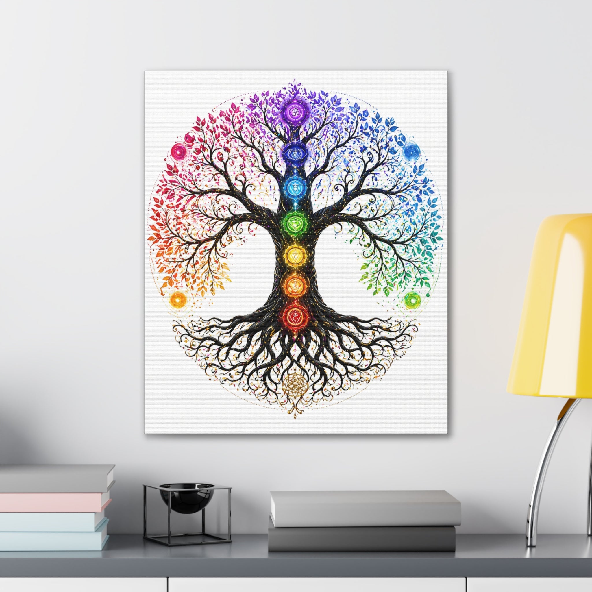 Chakra Tree of Life Canvas Art — Rainbow Chakra Wall Print