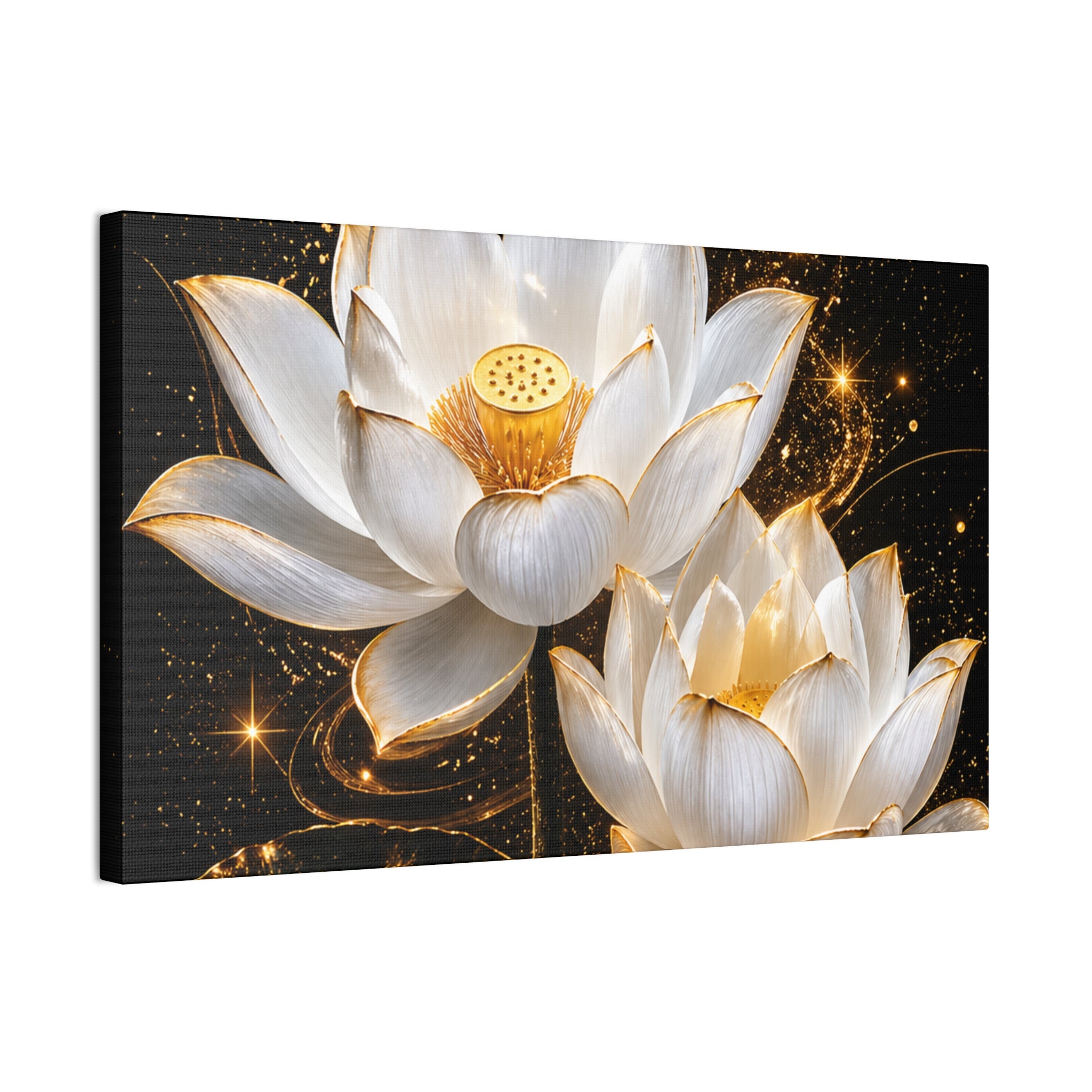 Golden Lotus Canvas Print