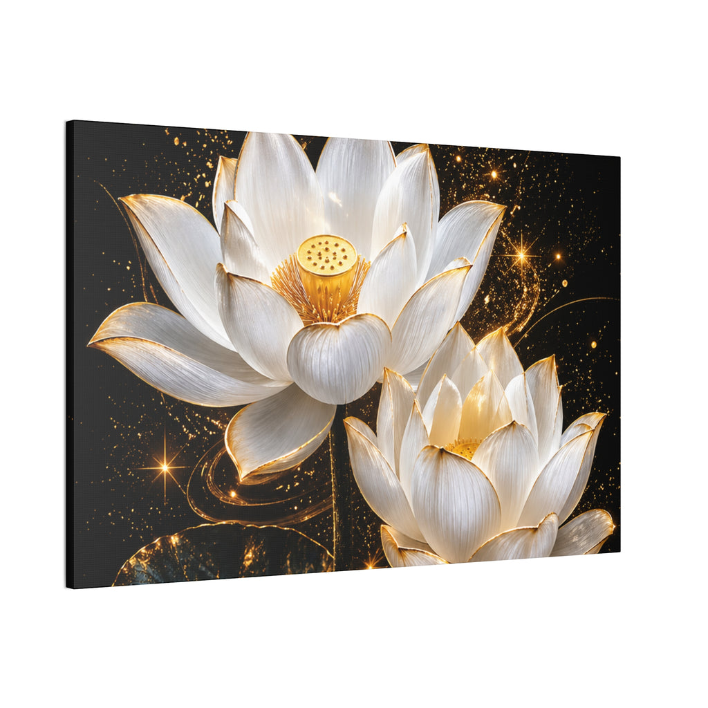 Golden Lotus Canvas Print