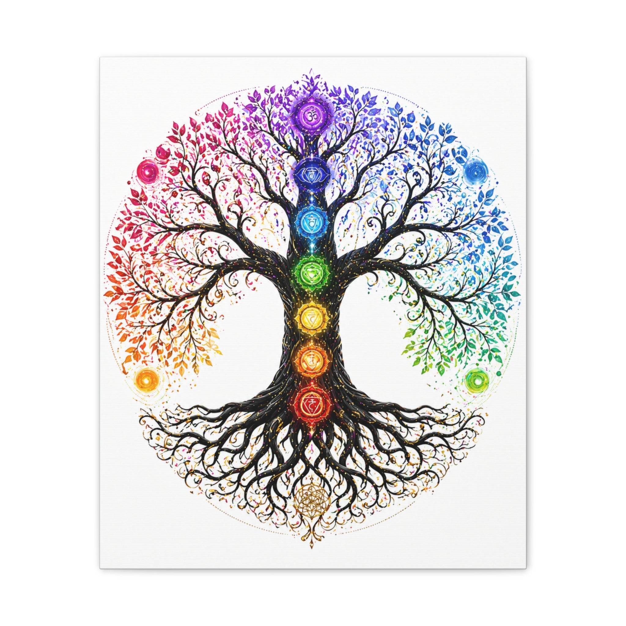 Chakra Tree of Life Canvas Art — Rainbow Chakra Wall Print