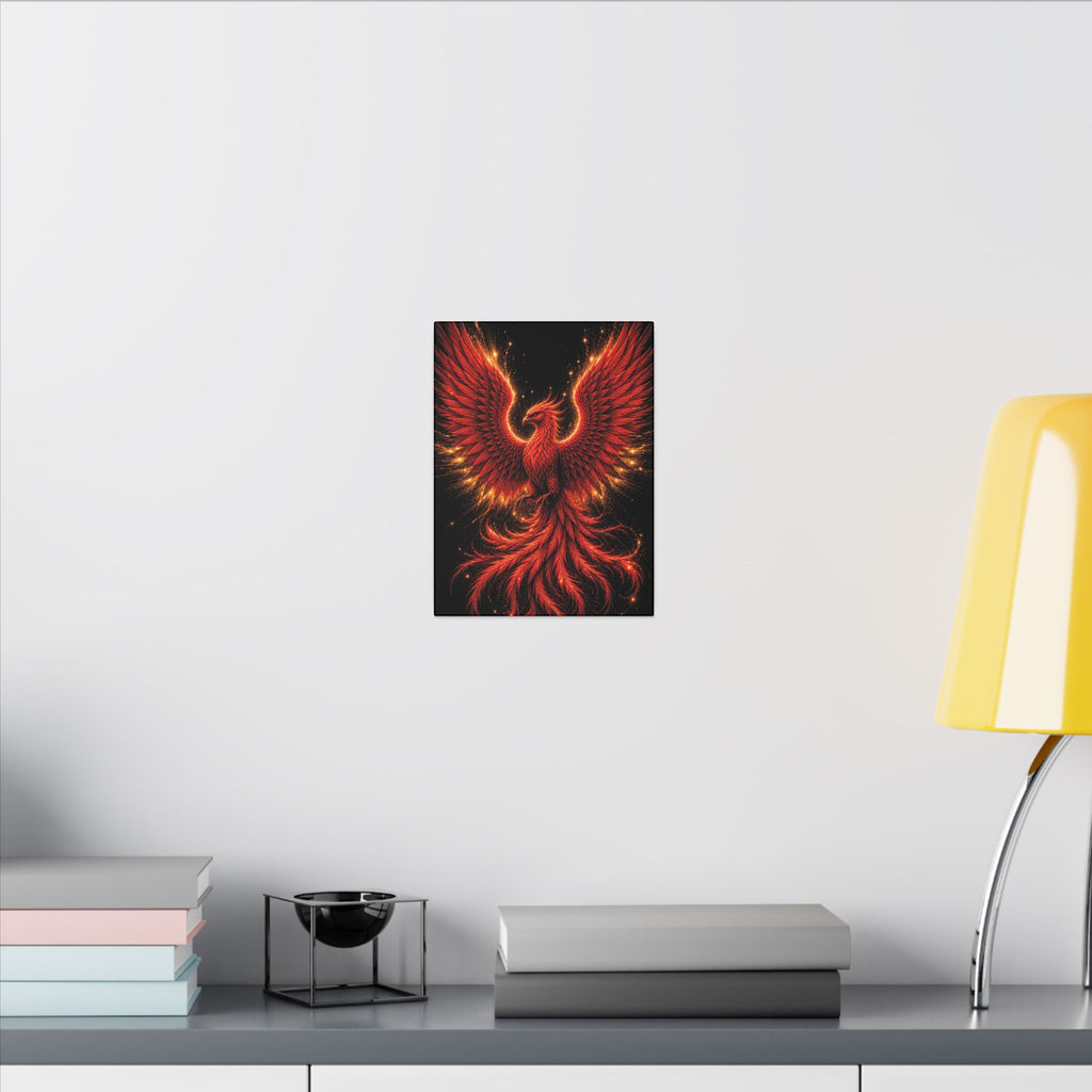 Fiery Phoenix Matte Stretched Canvas