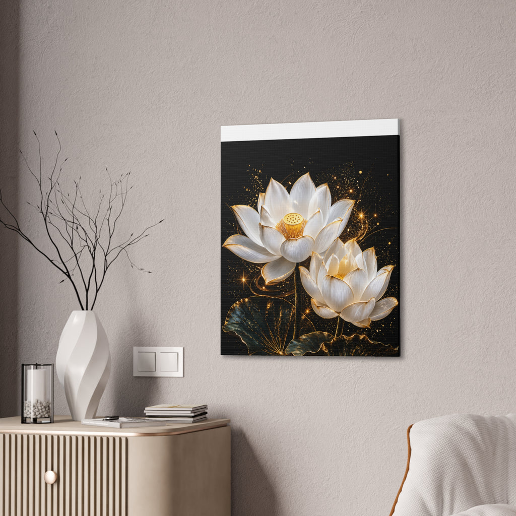 Golden Lotus Canvas Print