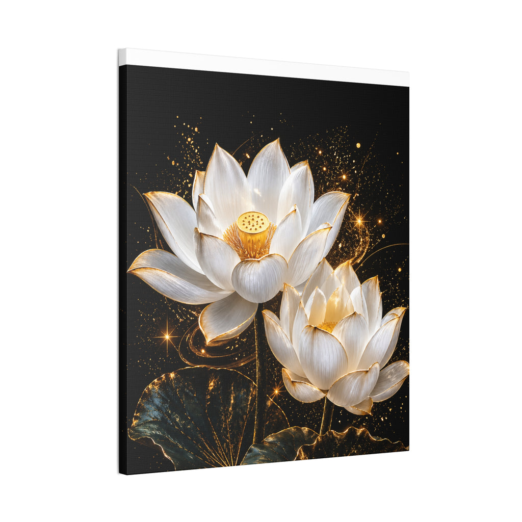 Golden Lotus Canvas Print