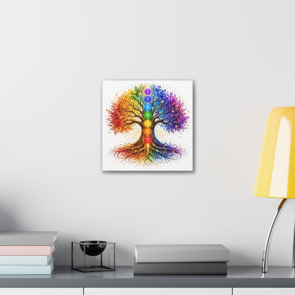 Chakra Tree Canvas Wall Art — Rainbow Spiritual Yoga Decor